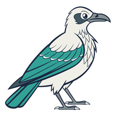 Obraz premium An elegant vibrantly vector illustration colored bird perched on white background.