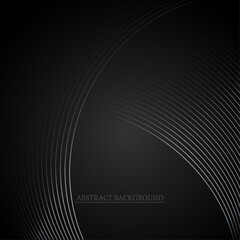 Abstract Dynamic Wallpaper Featuring Concentric Light Gray Waves on a High-Contrast Dark Backdrop