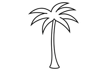 Obraz premium palm tree vector line art flower silhouette