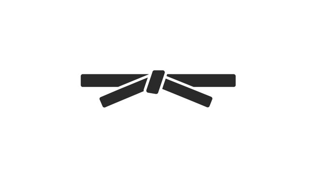 Simple black and white illustration of a martial arts belt symbol
