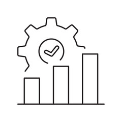 Business growth line icon, analytics and performance outline, strategy and profit.