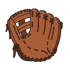 This iconic brown baseball glove, featuring detailed stitching and lacing, represents the spirit of America's favorite pastime.