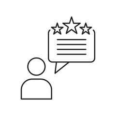 Customer review line icon, feedback outline, rating and testimonial concept.