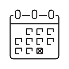 Business schedule line icon, calendar outline, planning and time management concept.