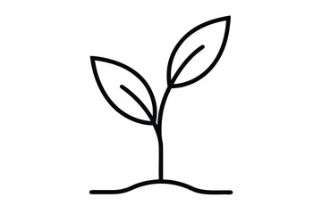seedling sprout vector line art flower silhouette