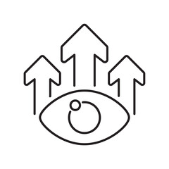 Vision growth line icon, business insight outline, leadership and future concept.