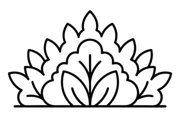 shrub bush vector line art flower silhouette