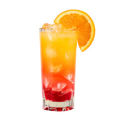 Vibrant Tequila Sunrise Cocktail with Fresh Orange Slice in Tall Glass