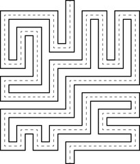 Maze Tracing Line Practice Road Route Illustration