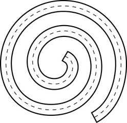 Round Swirl Kids Maze Tracing Line Road Route Illustration