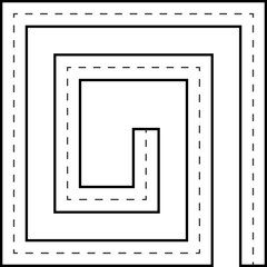Ractangle Swirl Kids Maze Tracing Line Road Route Illustration