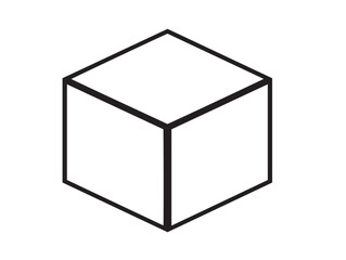 Modern geometric cube symbol in clean elegant style