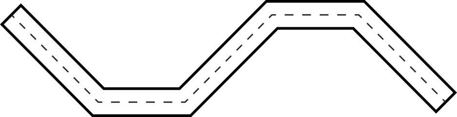 Zigzag Doodle Tracing Line Road Route Illustration