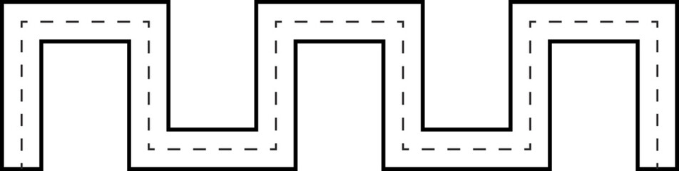 Zigzag Doodle Tracing Line Road Route Illustration
