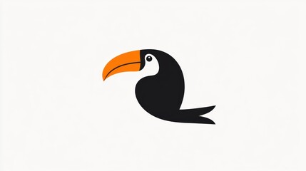 Simplified toucan logo design, white background, vector illustration, branding