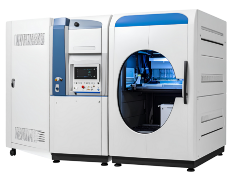 Genetic sequencing machine bundle with two variations isolated on a transparent background.