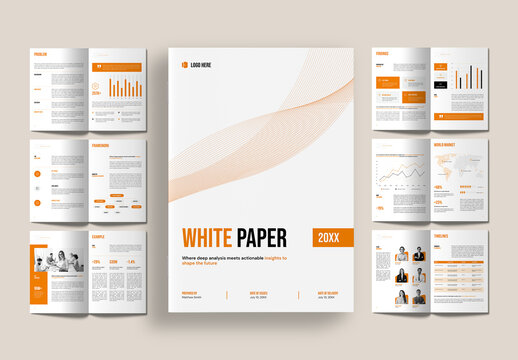 Business Report White Paper Brochure Template Design