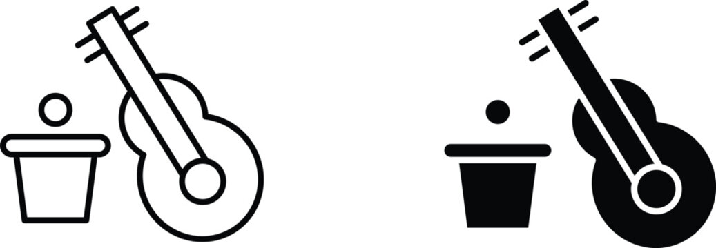 busking  icon vector graphic illustration  with white background flat hand made icon fill icon .