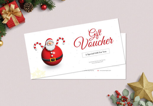 Modern Christmas Gift Voucher Layout