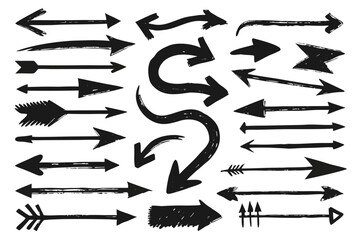 Set of hand drawn arrows