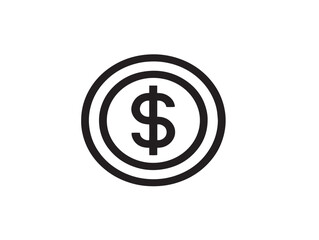 Attractive financial dollar sign in elegant line art