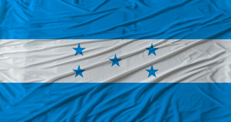 Honduran flag waving. Flag of Honduras with cloth texture
