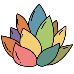 Colorful succulent plant illustration. Decorative botanical design for nature themed projects and environment concepts.