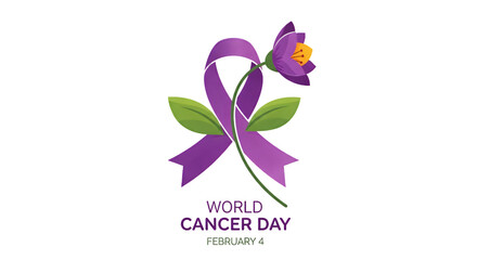 World Cancer Day February 4 Banner isolated on transparent background