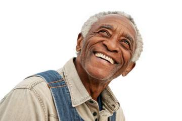 Smiling elderly man. Cutout. Transparent image material. Nice middle-aged man. Male. Sixty years old.