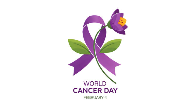World Cancer Day February 4 Banner isolated on transparent background