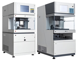 Genetic sequencing machine bundle with two variations isolated on a transparent background.
