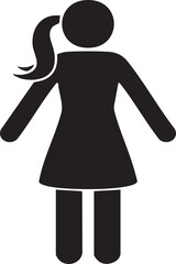 Obraz premium Businesswoman silhouette vector illustration with bag in black icon style