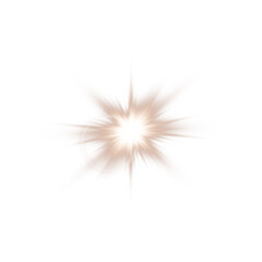 Shiny Chocolate Brown Star Light Flare. Chocolate Brown Glow Sparkle Effect for Magic Design Elements
