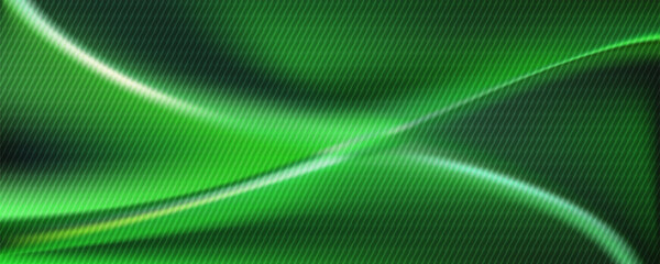 Trendy bright green colored gradient with ribbed fractal glass texture. Abstract fractal glass effect. Futuristic distortion. Ribbed glass blur template. Vector illustration for your design