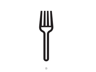 Elegant dining fork symbol in minimalist outlined line design