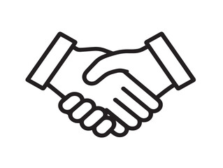 Professional handshake icon illustration in elegant minimalist vector line