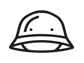 Elegant safety helmet symbol illustration in stylish line art design