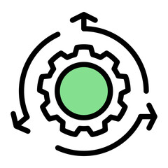 Omnichannel Customer Workflow icon from the Customer Development icon collection (Outline Color Lineal Style)