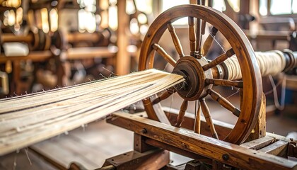 Vintage loom with fabric