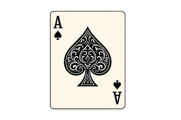 Ace of spades playing card vector graphic, ornate casino gambling symbol for poker games and luck concepts