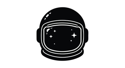 Fototapeta premium Astronaut helmet reflects starry cosmos, symbolizing exploration and the infinite universe.