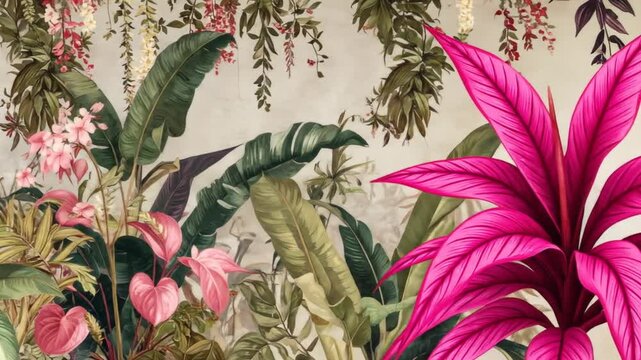 Vibrant tropical floral print