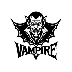 Fierce Vampire Head Logo Emblem