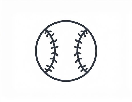 baseball vector thin line icon - Powered by Adobe