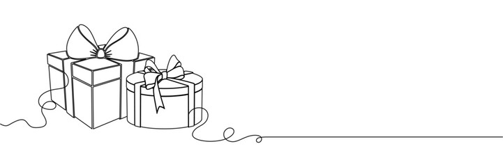 Christmas gift with line art style
