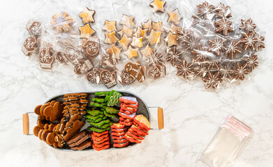 Holiday Gingerbread Cookies Ready for Packaging