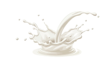 Milk splash vector illustration on a clean white background for food and beverage concepts, white background