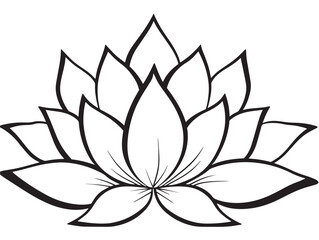Stunning lotus flower illustration in clean minimal line art