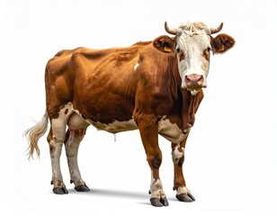 The cows stand on a completely separate white background.