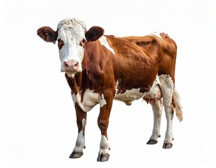 The cows stand on a completely separate white background.